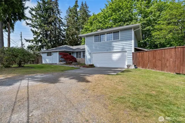 Home is located in a private setting Dead end cul-de-sac.. 3 bedrooms plus a bonus room. Large backyard with a covered deck & a sun deck, property is bordered by horse pasture and woods. If you like a country feel, this is it!