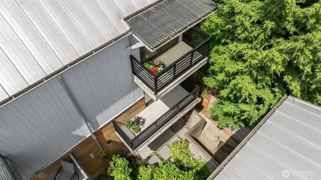Top Down - Private Balconies & Zen Garden Patio