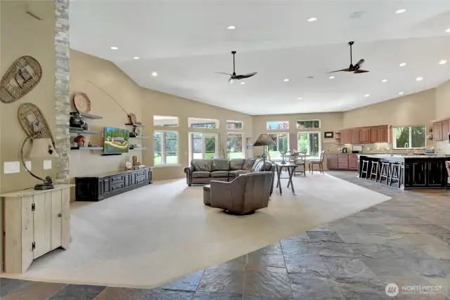A large great room that is perfect for entertaining any size group!