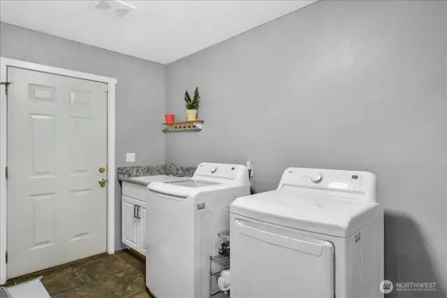Utility Room with New Washer & Dryer