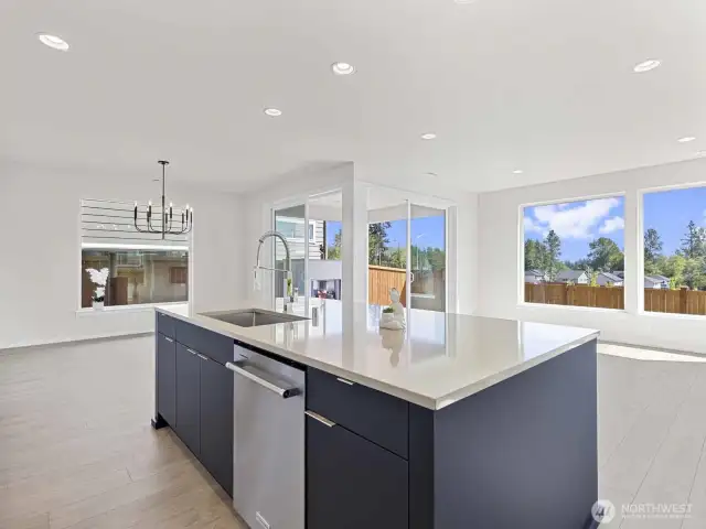 Kitchen island and open space