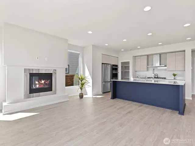 Great room and kitchen