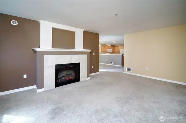 Electric fireplace.