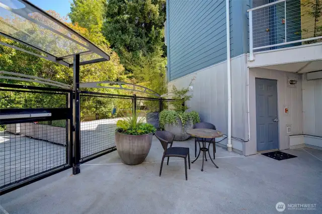 Gated courtyard.