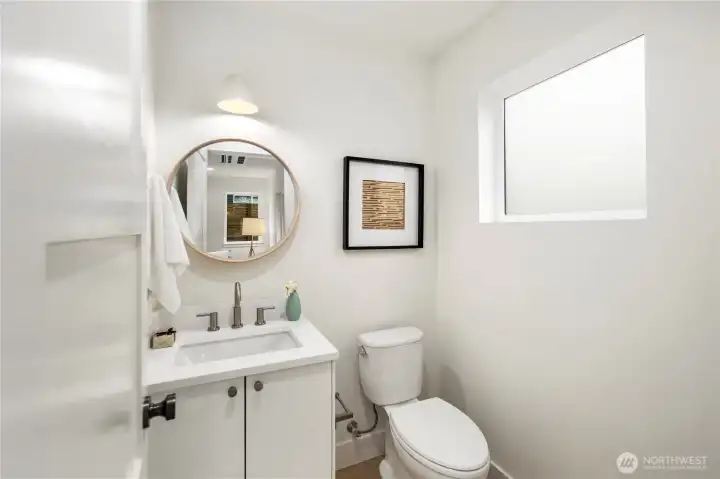 Nice size powder room on main floor