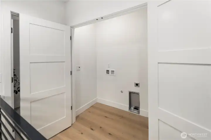 Upper floor laundry closet