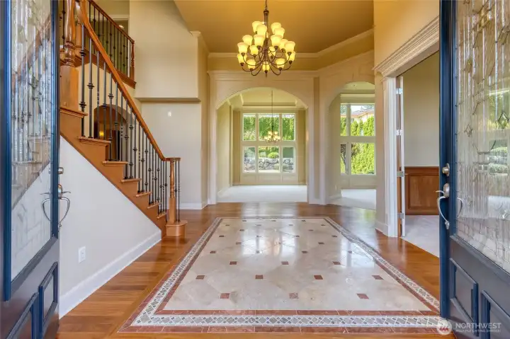Grand Entry foyer with marble inlaid.