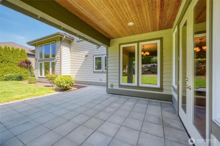 Covered patio off family room. Great for year-round use.  Plumbed for natural gas.
