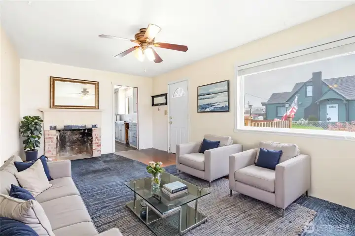 Living room-virtually staged