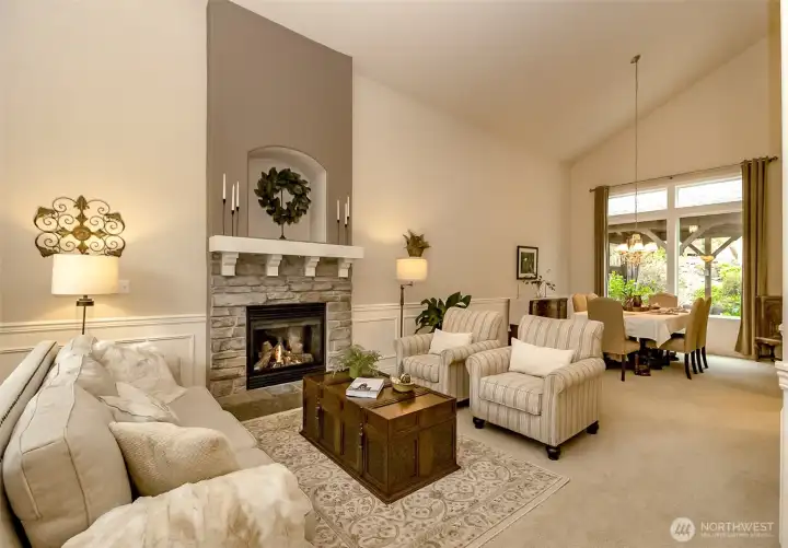 living room to dining
