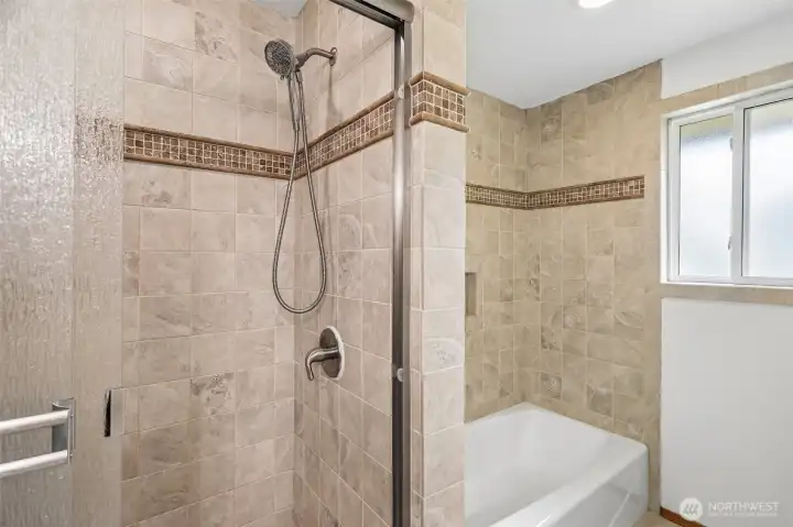 Full Guest Bath with tile shower and tub surround Full Guest Bath with tile shower and tub surround