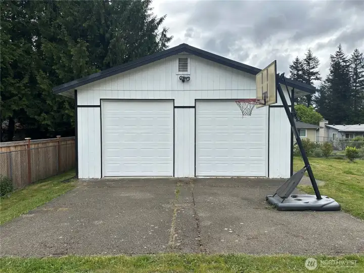 Detached shop fits 4 vehicles Detached shop fits 4 vehicles