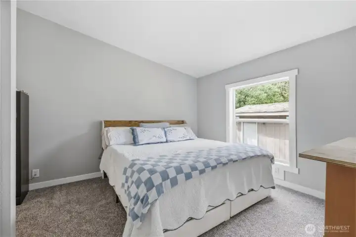 The primary bedroom is large enough to fit a California King, while still feeling spacious enough to be your private oasis. The primary bedroom is large enough to fit a California King, while still feeling spacious enough to be your private oasis.