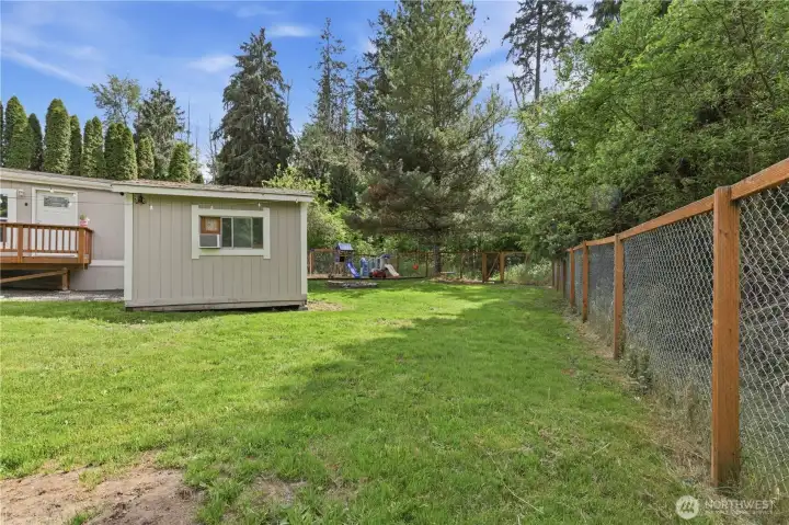 The outdoor shed comes powered and with climate control. The outdoor shed comes powered and with climate control.