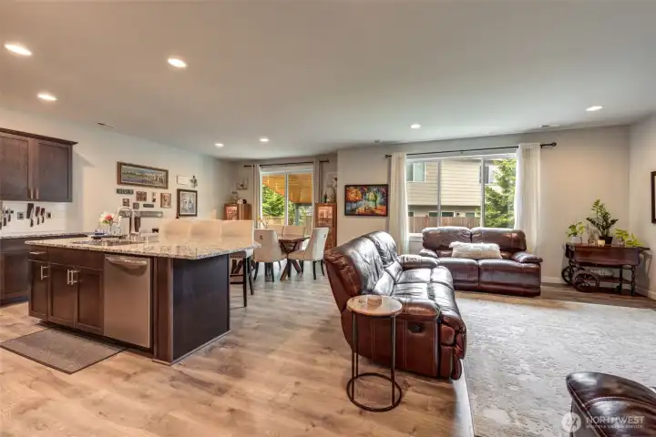 The "great room" has that open floor plan. The 9' ceilings and all of the windows fill this space with natural light. The "great room" has that open floor plan. The 9' ceilings and all of the windows fill this space with natural light.