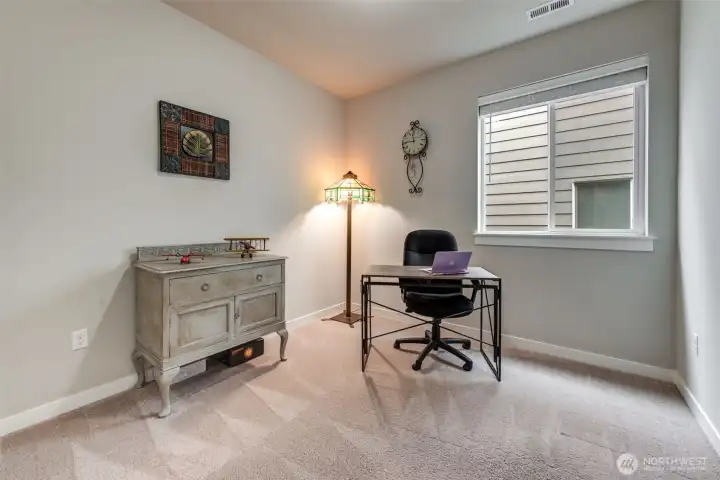 Main floor bedroom or office space. Main floor bedroom or office space.