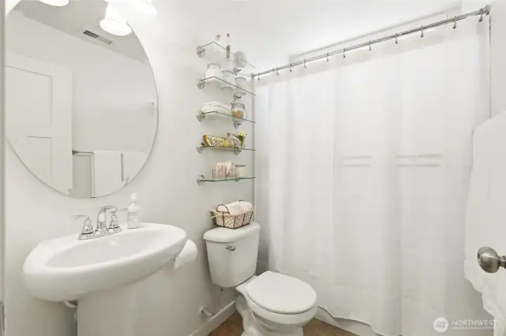 Main floor full bathroom steps away from the bedroom Main floor full bathroom steps away from the bedroom