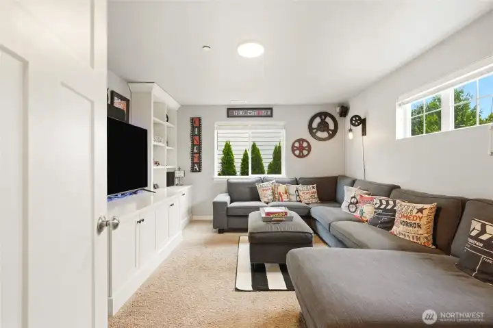 Upper level theater room-seller is happy to leave the couch, and the built-ins remain Upper level theater room-seller is happy to leave the couch, and the built-ins remain