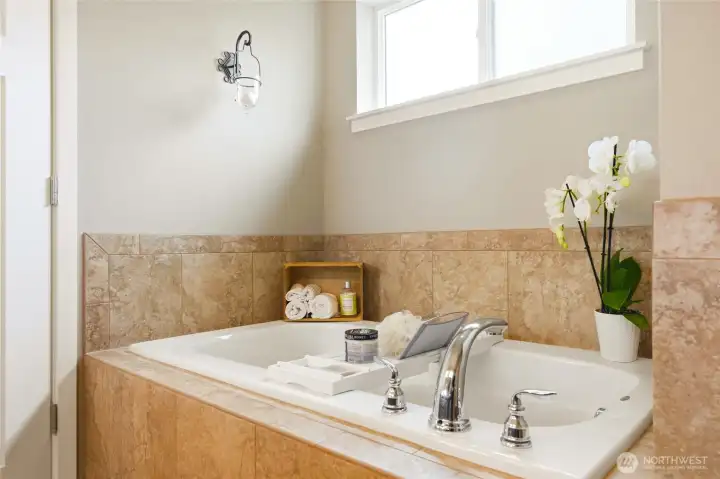 Primary bathroom large tub Primary bathroom large tub