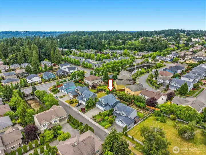 aerial of the home and the private street it is located on aerial of the home and the private street it is located on