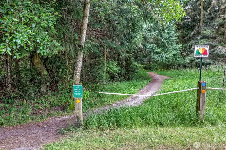 Just about 150 feed away at the end of the road is an entrance to Cappy's trails.