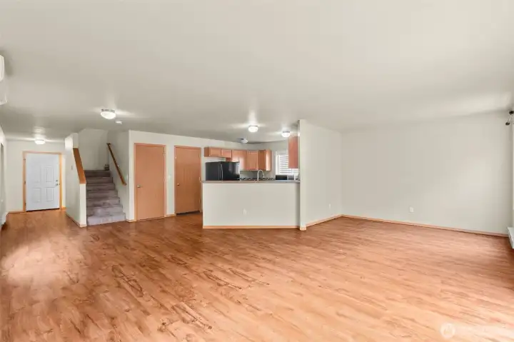 Big living room with dining nook