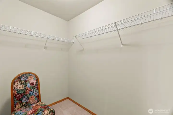 Walk-in closets in all three bedrooms