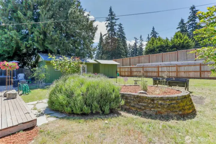 Back yard is large - do you need area for play structures or to create veg gardens
