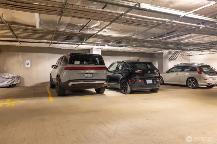 Two prime side-by-side parking spots in the secure garage Two prime side-by-side parking spots in the secure garage
