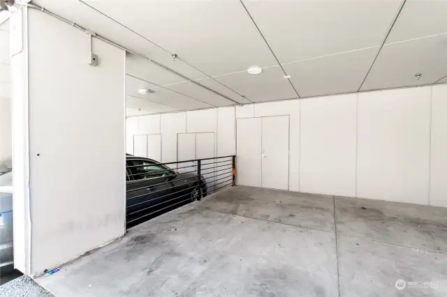 Covered parking with storage space!