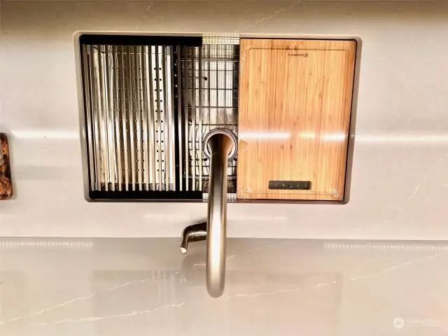 Designer Sink with dish dryer and cutting board