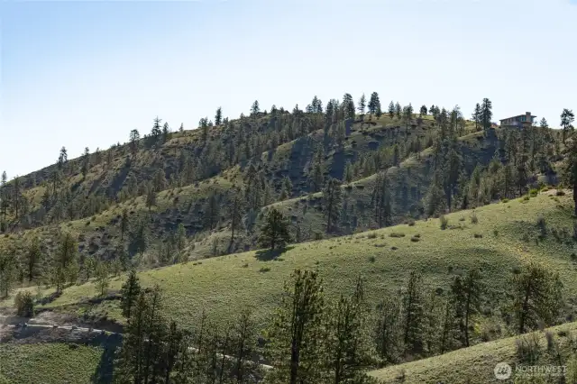 View of property below the ridge