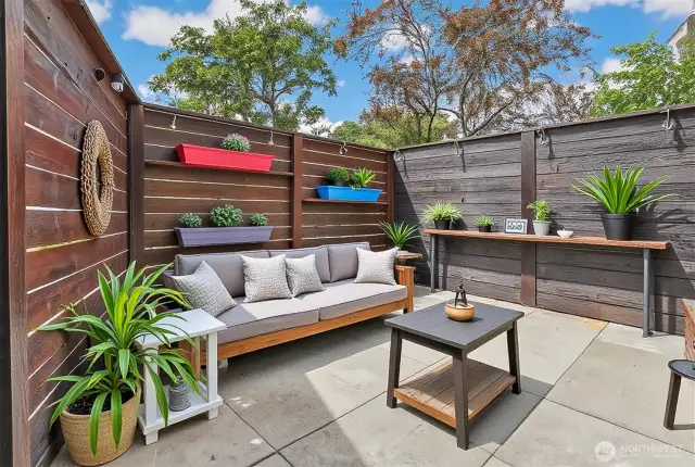 Fabulous secluded patio.