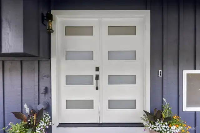 Double doors bring in natural light