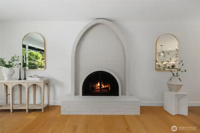 Restored and stylish fireplace