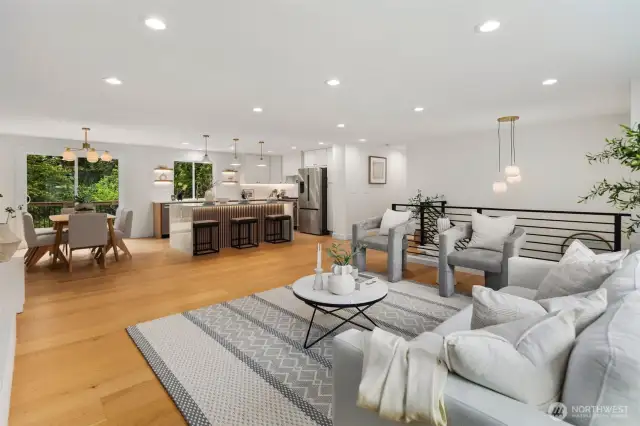 Scandinavian style light fixtures throughout