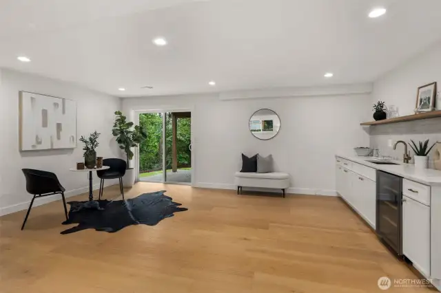 Open space leading to back yard patio