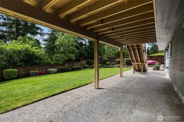 Lower concrete patio