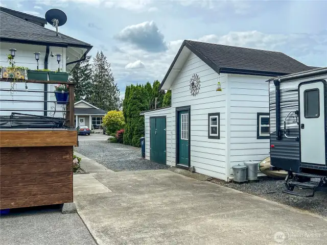 Outbuilding for storage and small shop space