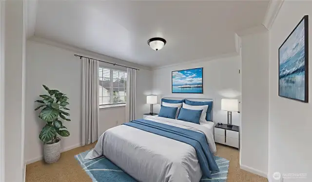 Third bedroom. Photo is virtually staged.