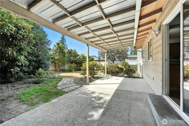 Patio off the dining area slider