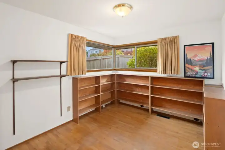 BR 3 on main level Oak hardwood floors on most of main level (under carpet)