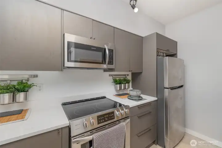 Enjoy cooking in this stunning modern kitchen.