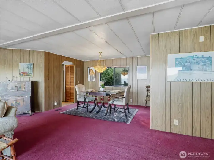 Dining room flows into the kitchen and living room, perfect for entertaining!