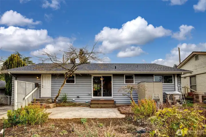 Back patio for summer BBQs.
