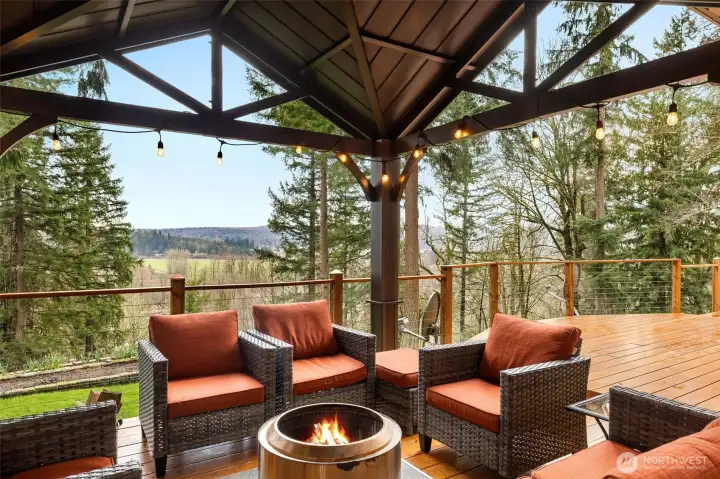 Gorgeous deck with a view of the valley