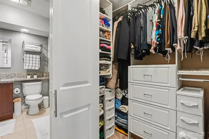 Spacious walk in closet