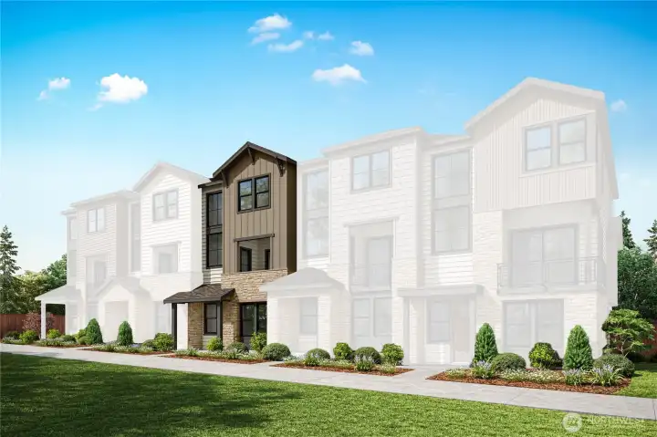 Homesite 33 highlighted  on exterior rendering