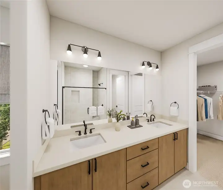 Primary bathroomm suite:  For marketing purposes only. Colors and features may vary