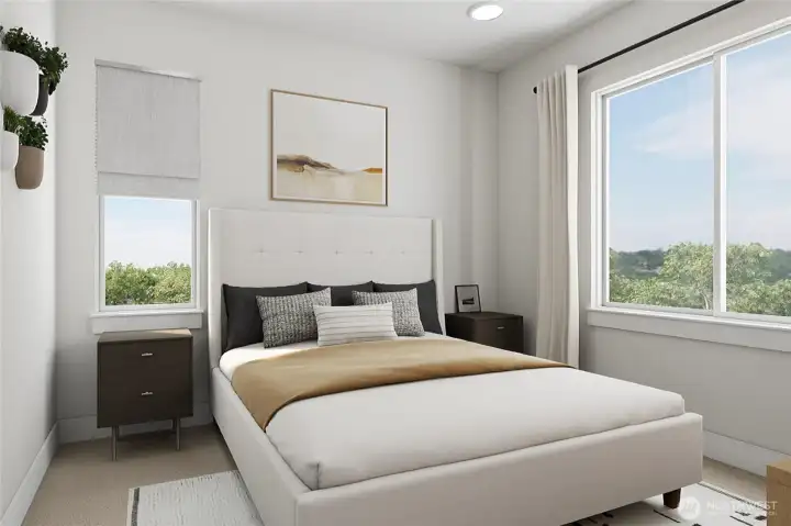 secondary bedroom:  For marketing purposes only. Colors and features may vary
